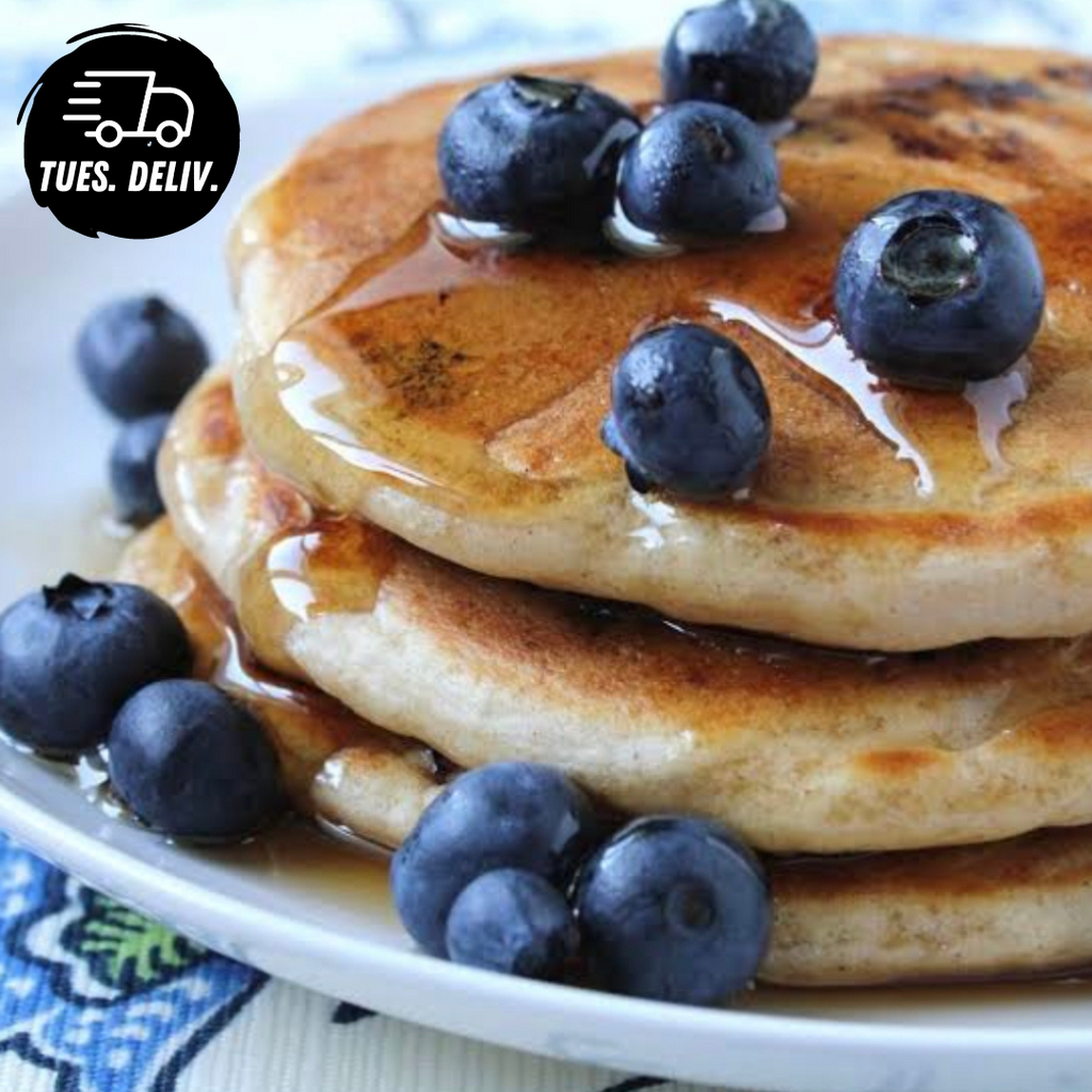 PROTEIN PANCAKES WITH BLUEBERRIES AND RICOTTA