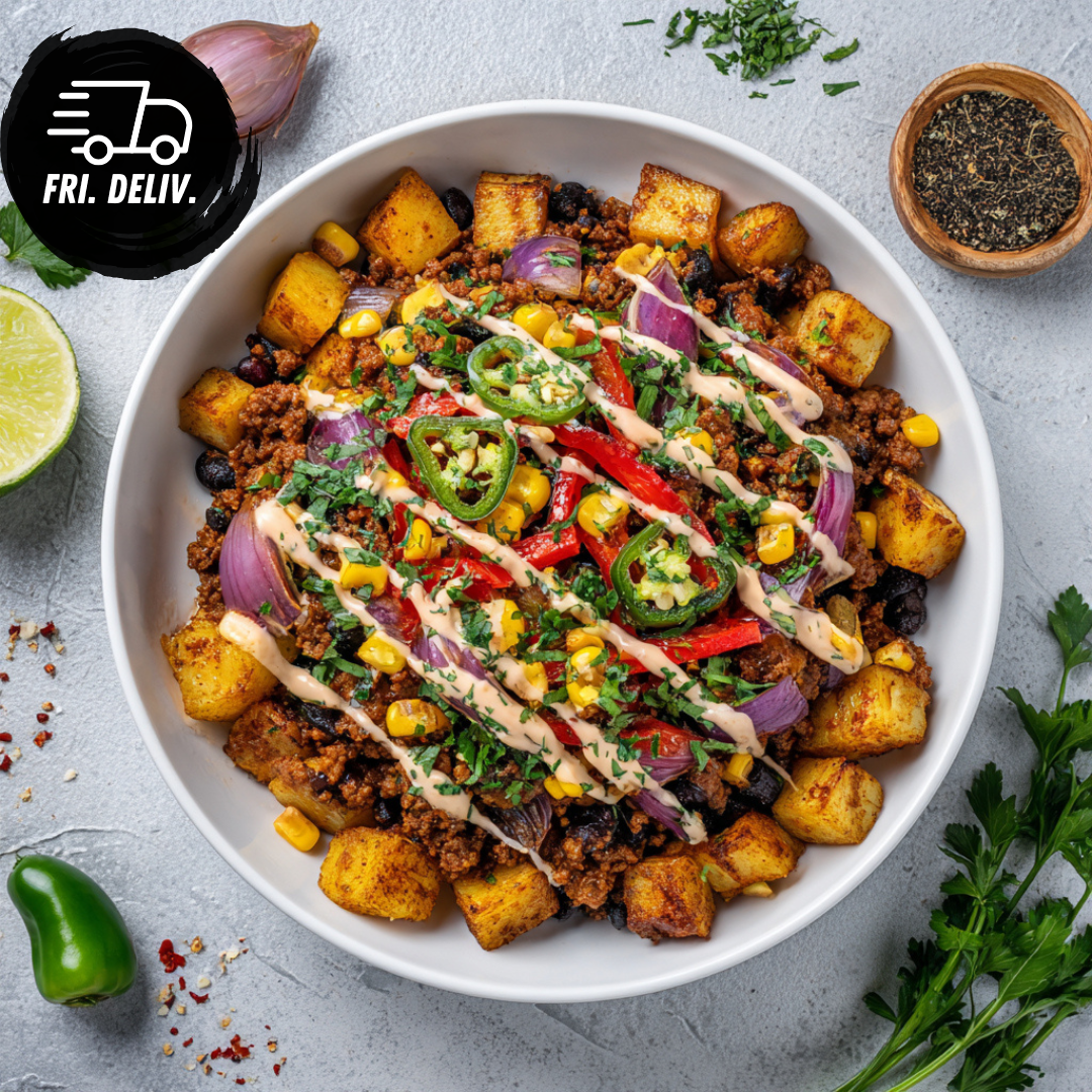 LOADED MEXICAN BEEF & ROASTED POTATO BOWL