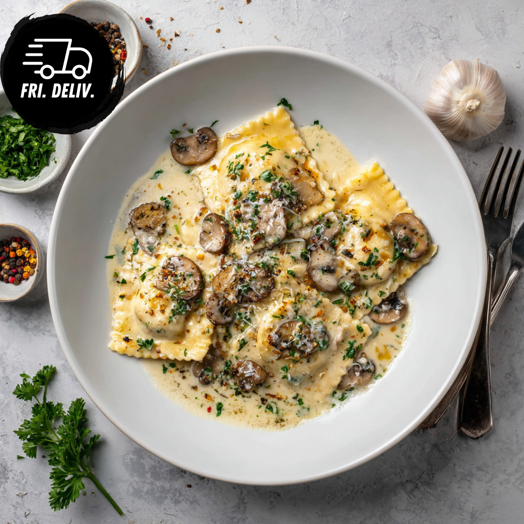PUMPKIN RAVIOLI AND TRUFFLE MUSHROOM