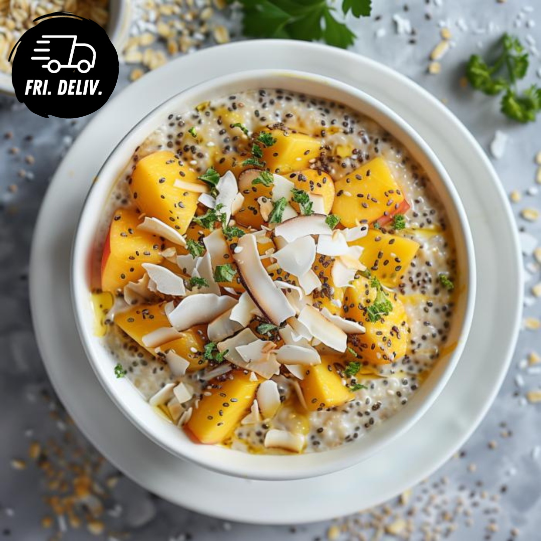 PEACH AND MANGO OVERNIGHT OATS