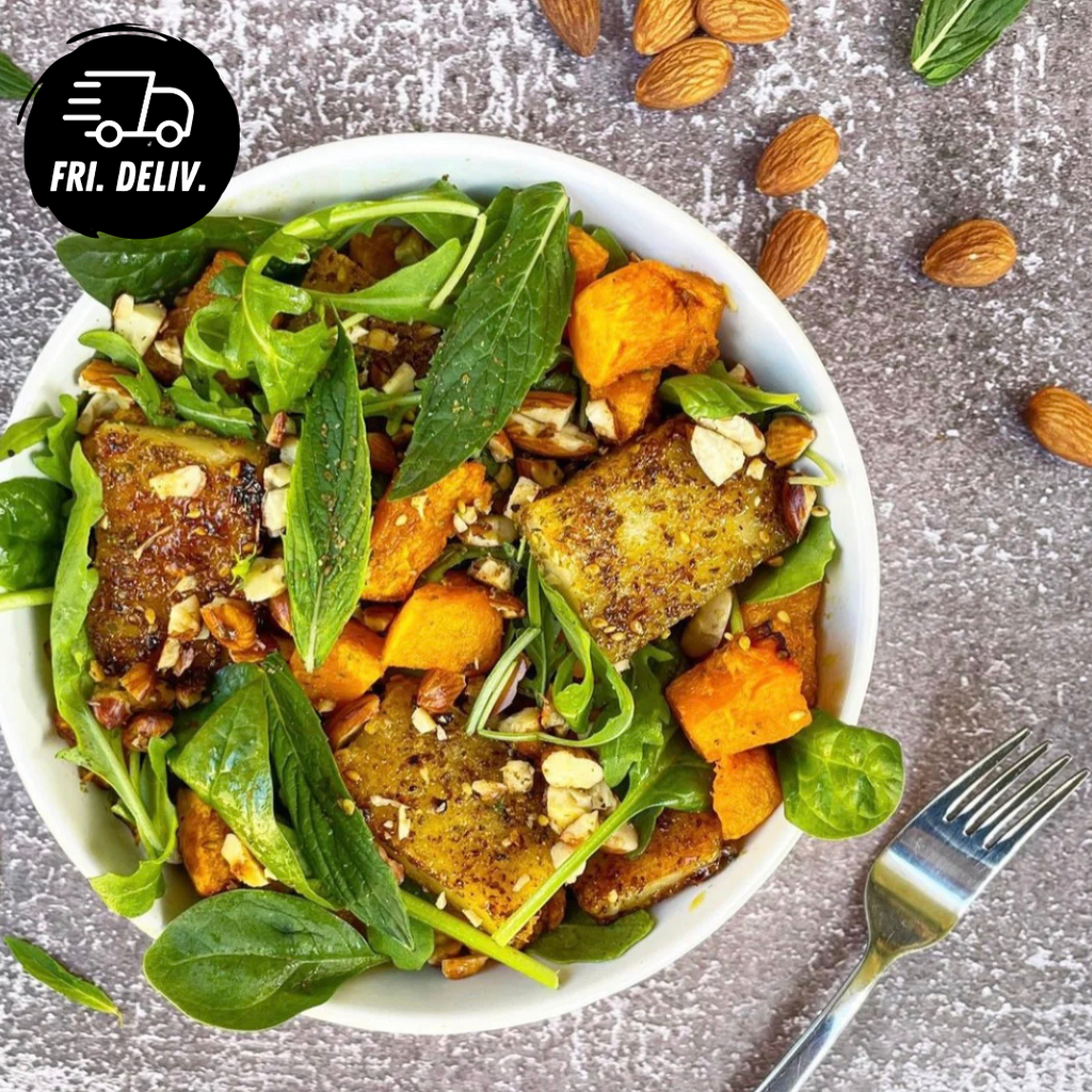 ROASTED HALLOUMI, CHICKEN AND PUMPKIN SALAD