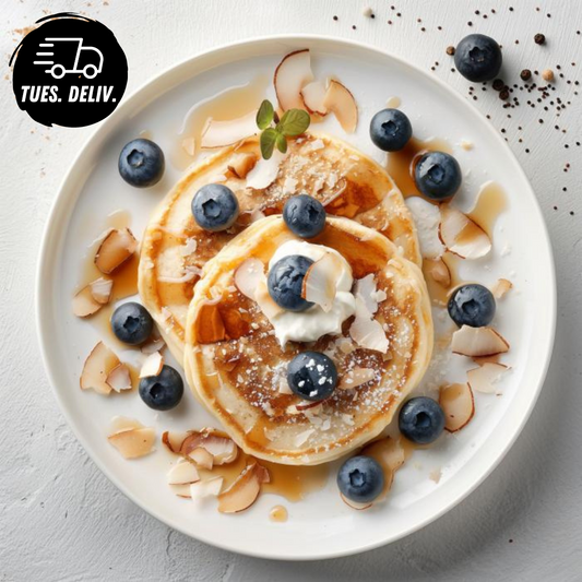 PROTEIN PANCAKES WITH BLUEBERRIES AND RICOTTA