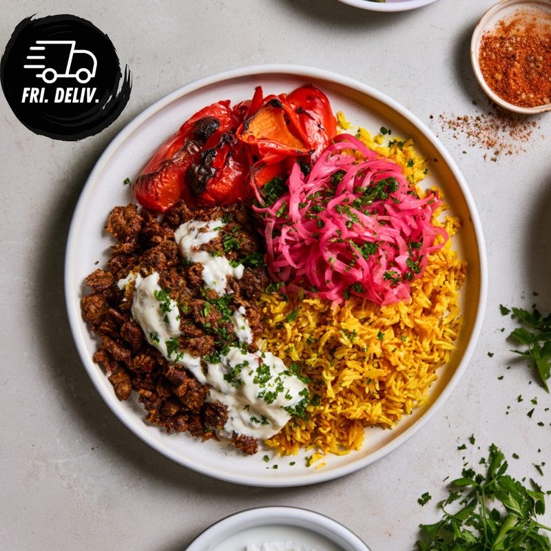 SHAWARMA BEEF AND CREAMY GARLIC BOWL