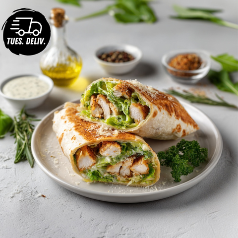 CRISPY CHICKEN CAESAR CRUNCH WRAP.