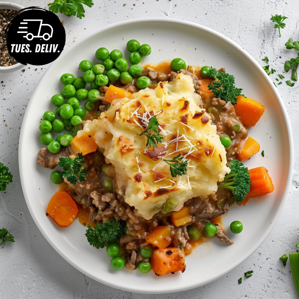 BEEF SHEPHERD’S PIE WITH VEGETABLES.