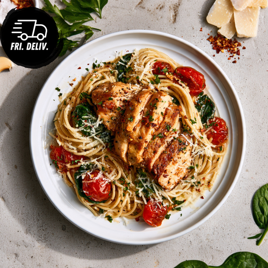 CHILLI GARLIC CHICKEN AND PARMESAN SPAGHETTI