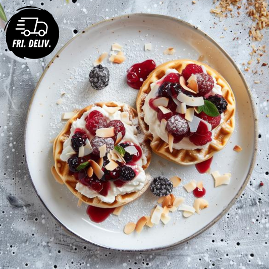 BREAKFAST WAFFLES W BERRY COMPOTE