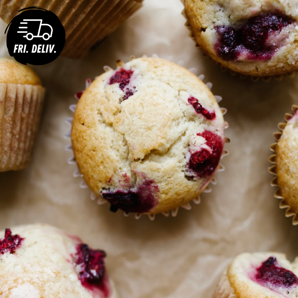 RASPBERRY WHITE CHOC PROTEIN MUFFIN