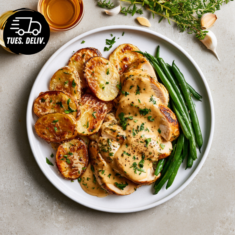 HONEY DIJON CHICKEN WITH PARMESAN POTATOES