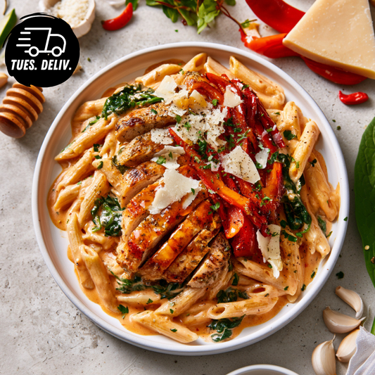 STICKY HOT HONEY CHICKEN PASTA