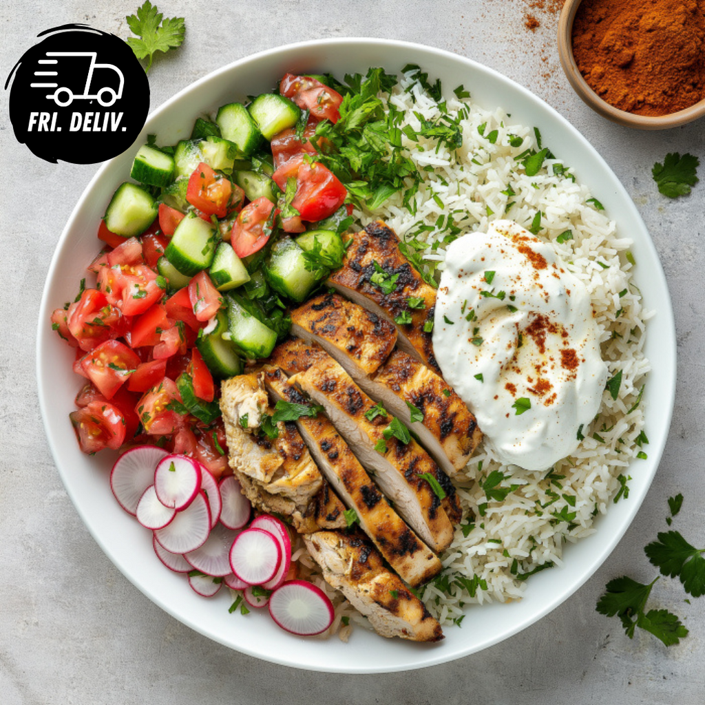 CHICKEN AND GARLIC SHAWARMA BOWL
