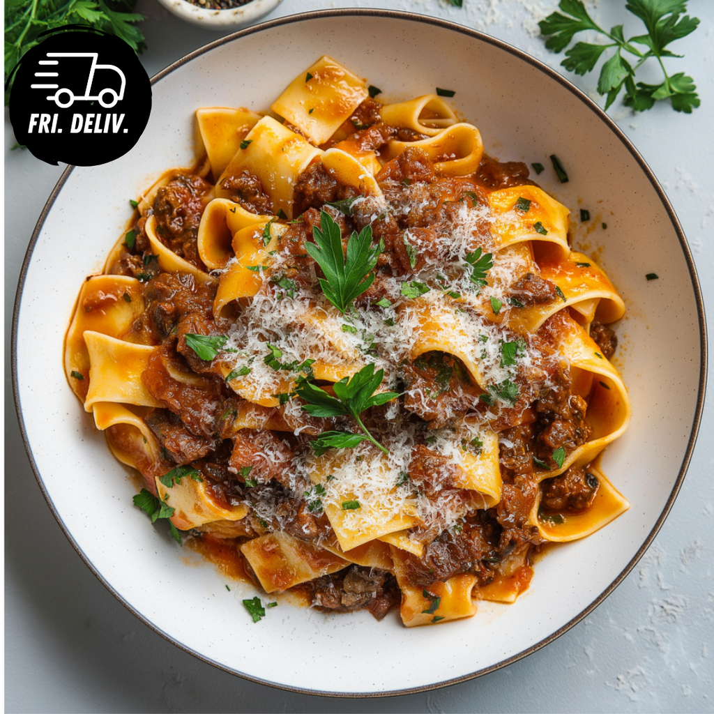 SLOW COOKED BEEF RAGU PASTA.
