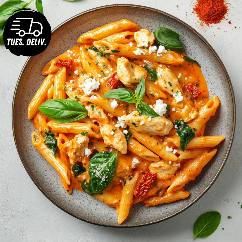 SUNDRIED TOMATO AND CHICKEN PENNE PASTA