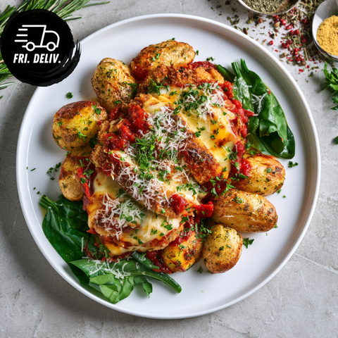 CHICKEN PARMIGIANA POTATO BOWL.