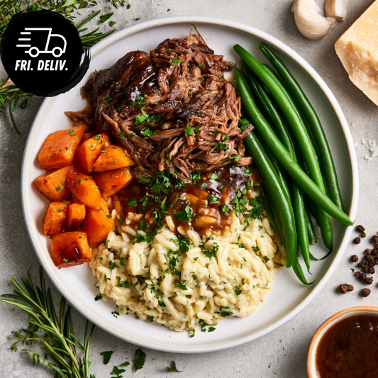 SLOW COOKED LAMB SHOULDER WITH HERB PARMESAN RISONI