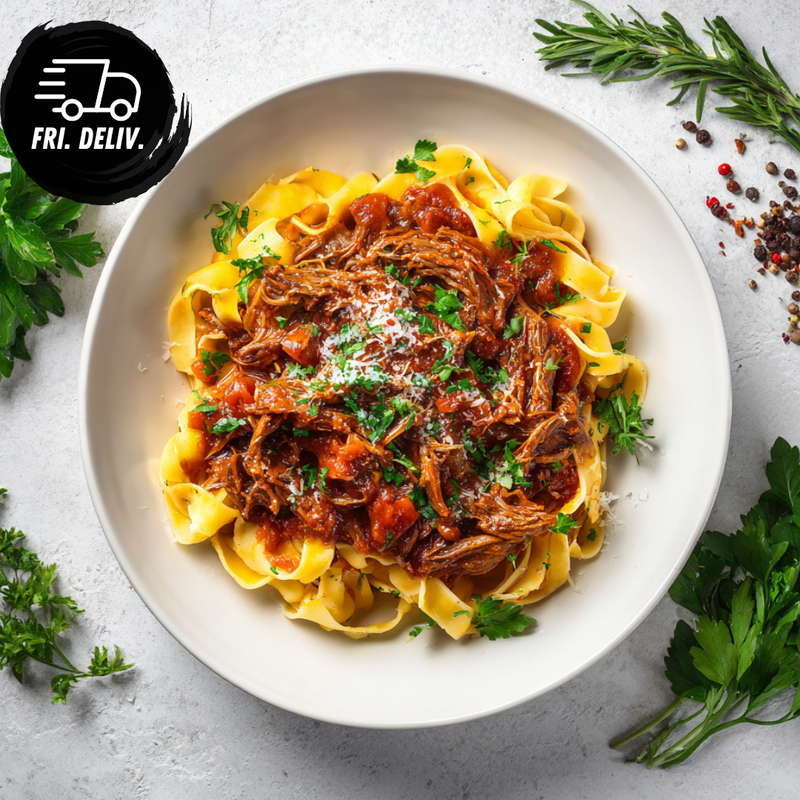SLOW COOKED LAMB RAGU WITH FETTUCCINE
