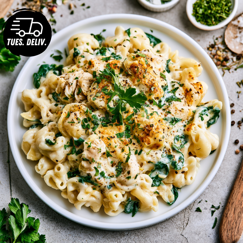 CREAMY TRUFFLE CHICKEN MAC & CHEESE
