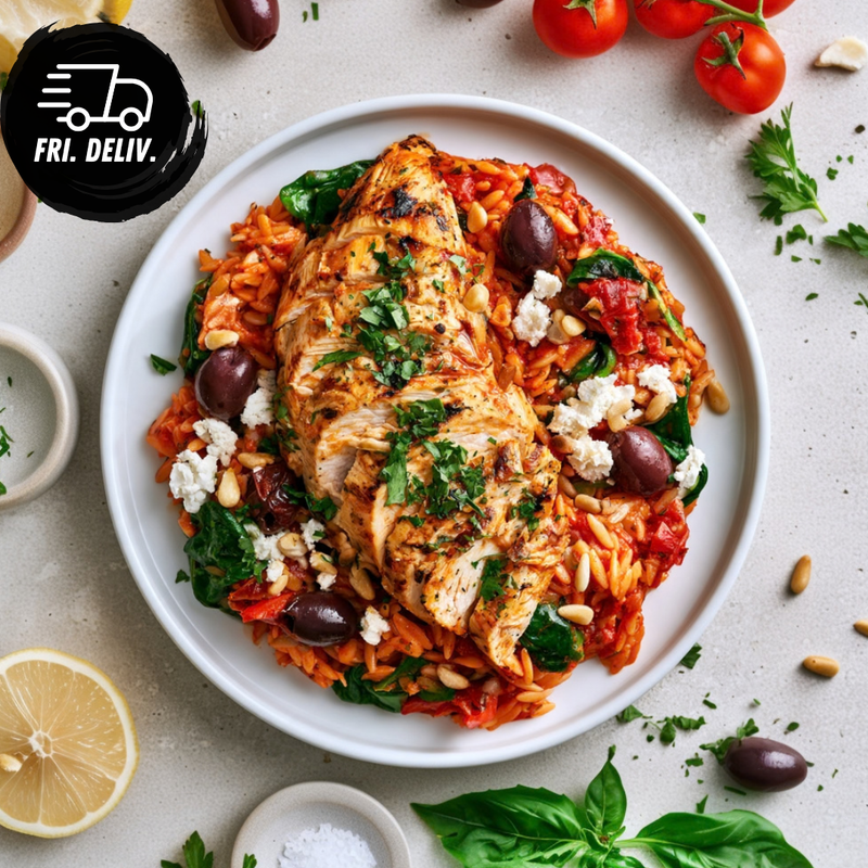 MEDITERRANEAN LEMON CHICKEN AND TOMATO RISONI