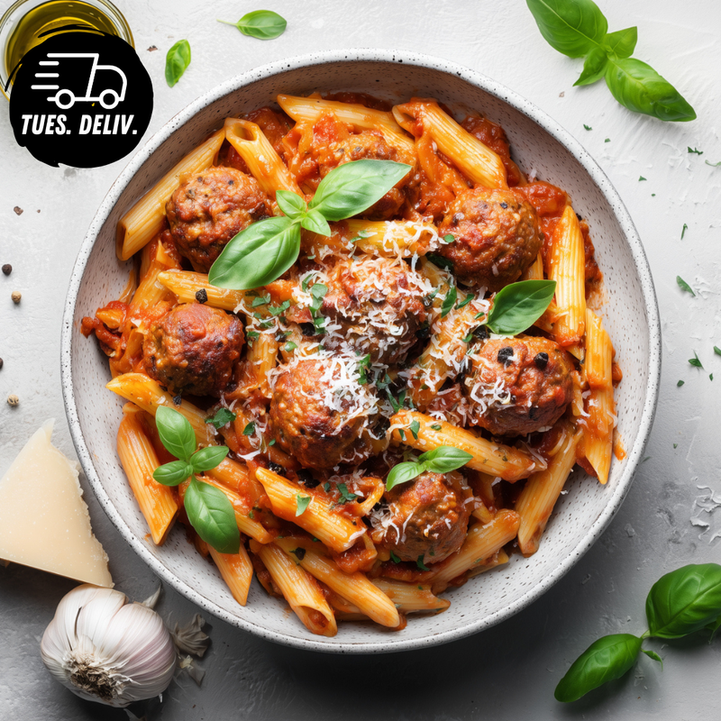 ITALIAN BEEF MEATBALL PENNE