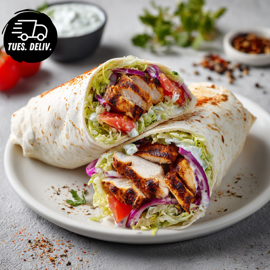 CLASSIC CHICKEN YEEROS WRAP.