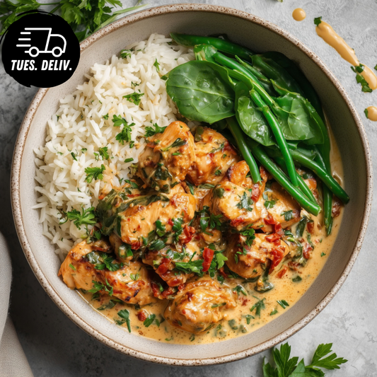 TUSCAN CHICKEN WITH BASMATI RICE.