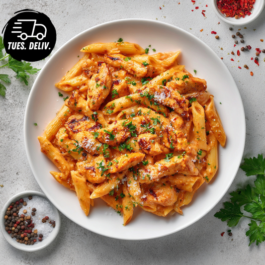 CHILLI HONEY CHICKEN ROSÉ PENNE.