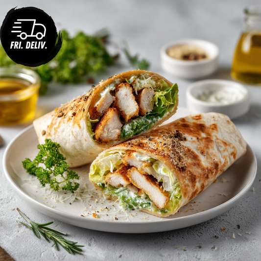 CRISPY CHICKEN CAESAR WRAP.