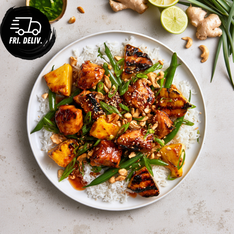 SWEET CHILLI LIME CHICKEN AND COCONUT RICE