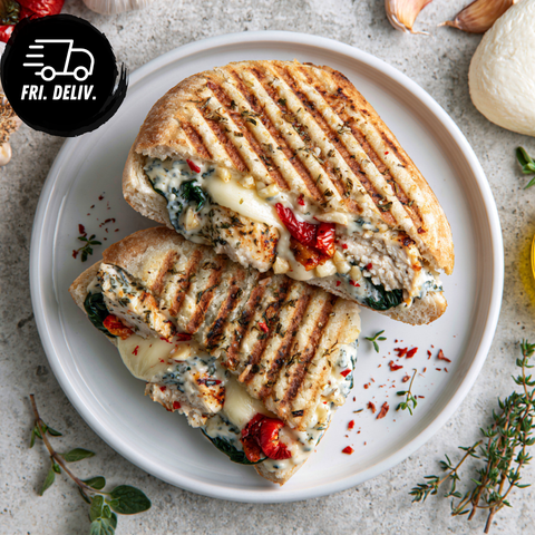CHICKEN GARLIC AIOLI PANINI.