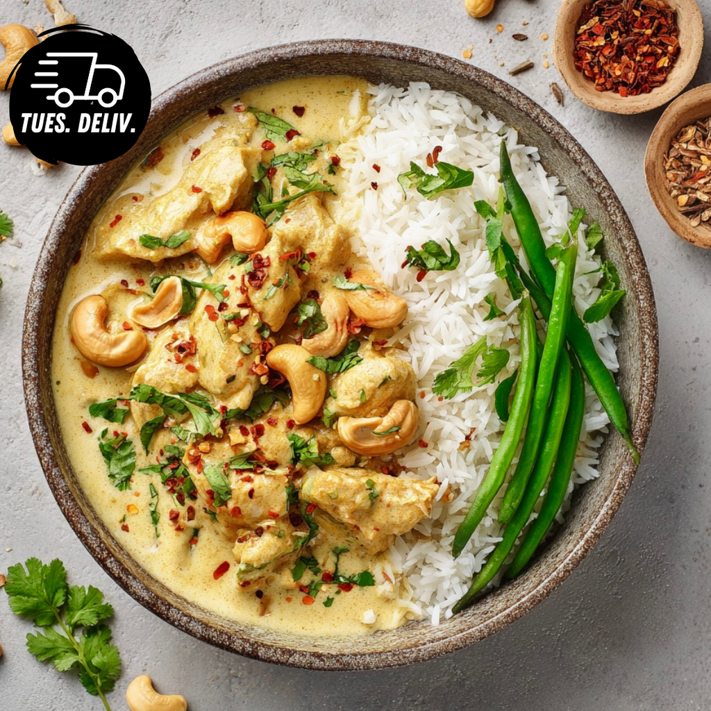 CASHEW CREAM CHICKEN KORMA.